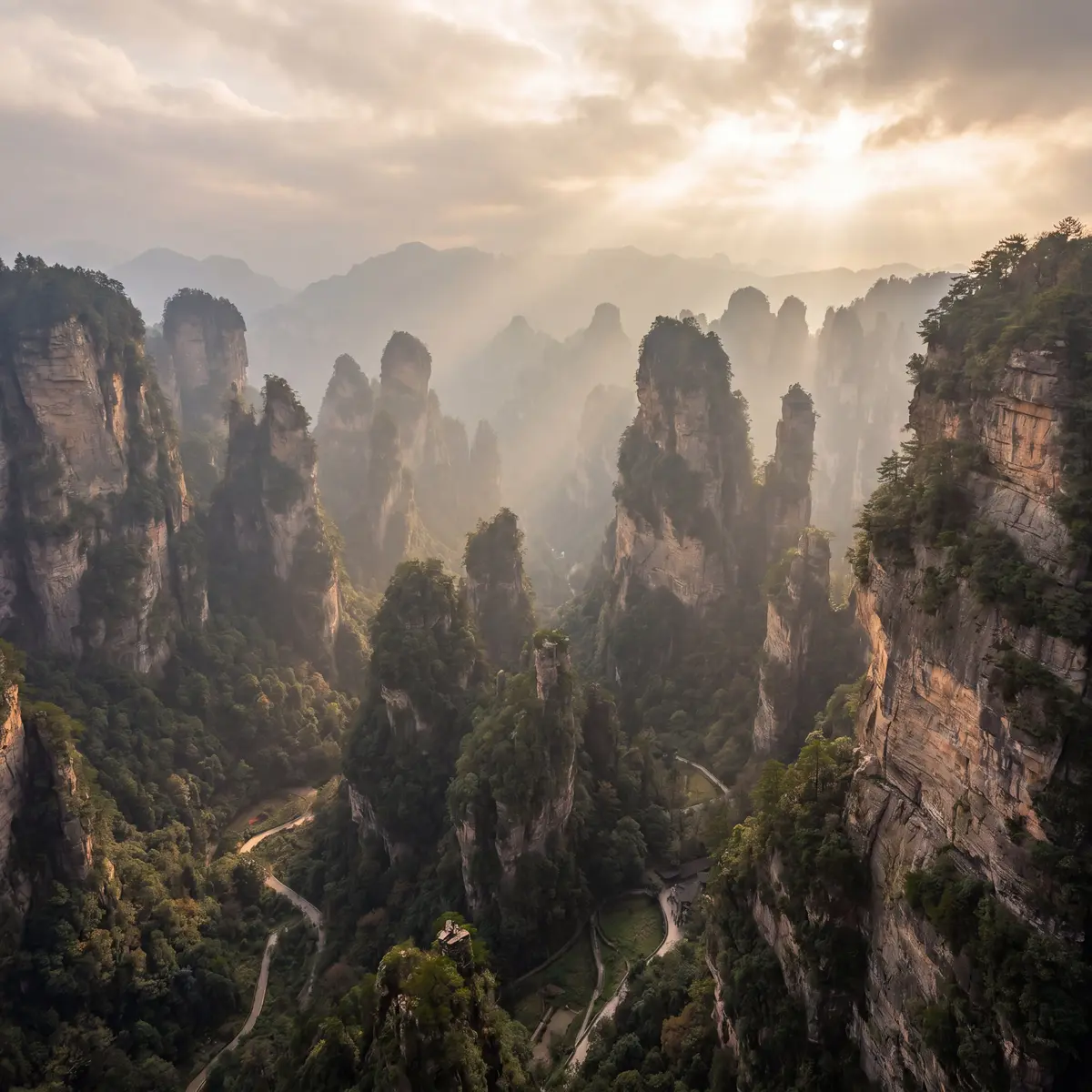 Zhangjiajie Misty Sandstone Peaks